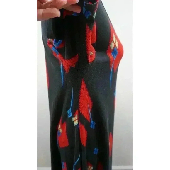 LuLaRoe Carly Dress - Black with Red and Blue Print - Size XS - Picture 10 of 12